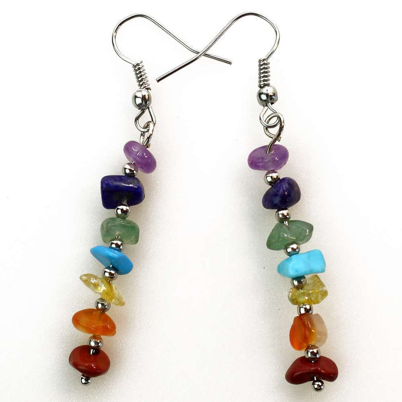 Womens Simple And Versatile Stone Design Amethyst Chip Earrings
