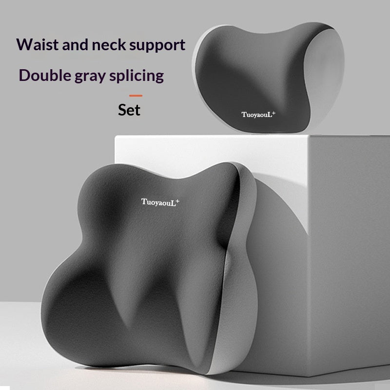 Car Headrest And Lumbar Support Set In Assorted Colors