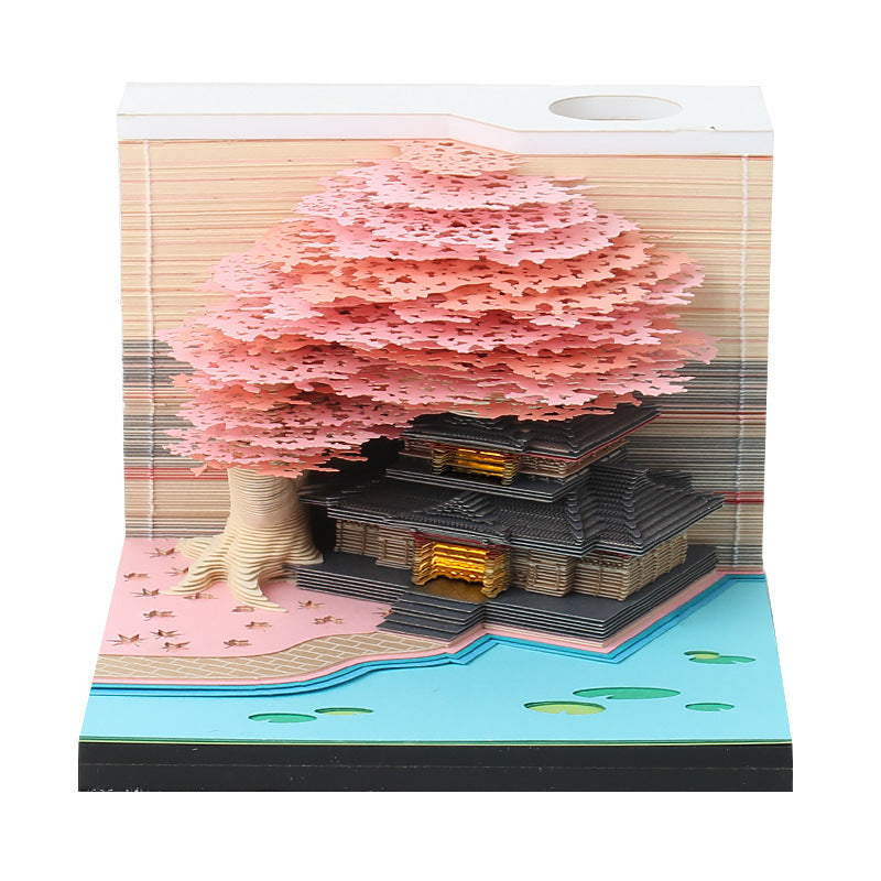 3D Sticky Note Paper Carving Creative Annual Meeting Tear-off Desktop Notepad Ornament