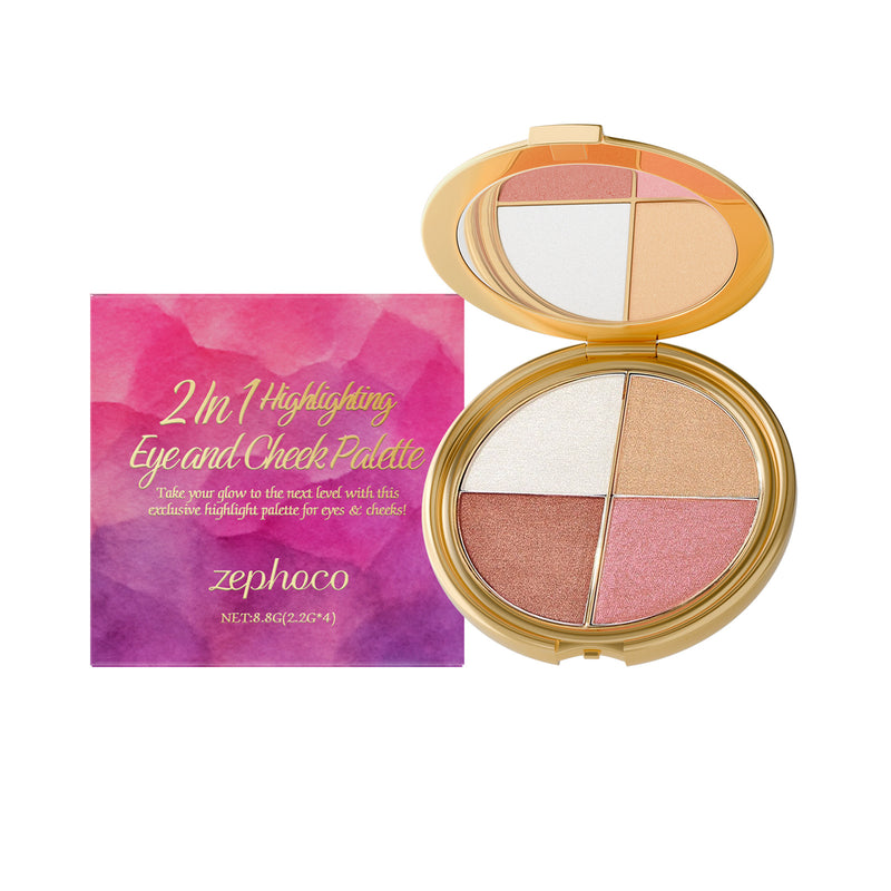 Tragbare Alltags-Make-up-Palette für Augen und Wangen mit natürlichen Inhaltsstoffen