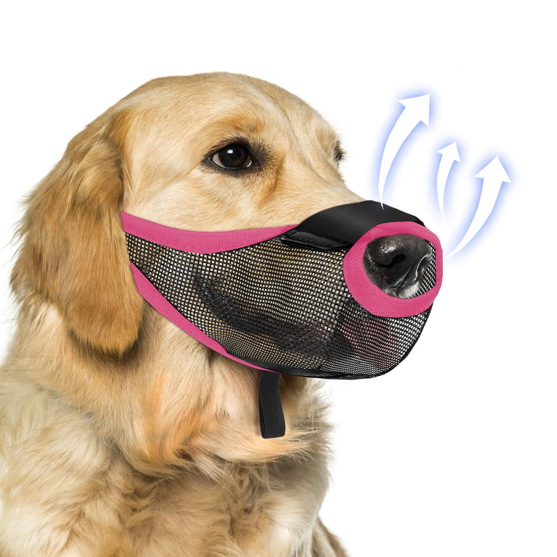Dog Muzzle, Soft Air Mesh Muzzles For Large Sized Dogs, Breathable Dog Mussels For Scavenging Biting Licking & Barking, Adjustable Mouth Guard With Front Opening, Allows Panting And Drinking