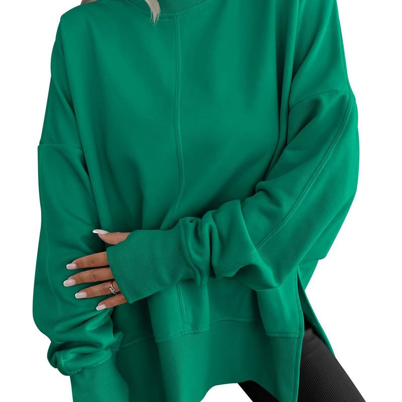 Fashion Casual Round Neck Pullover Loose Sports Long-sleeved Sweater