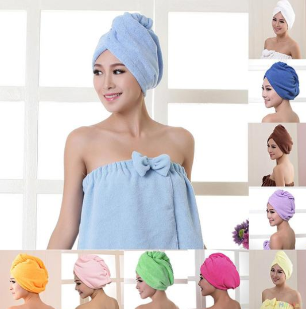 Toca de Secagem de Cabelo para Mulher, Toalha Absorvente para Cabelo
