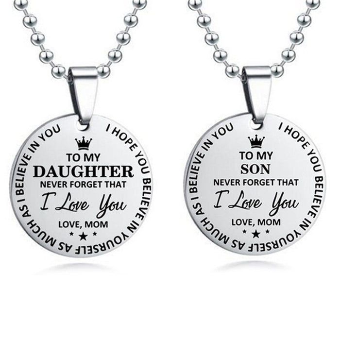 Stainless Steel Letter Necklace For Son And Daughter