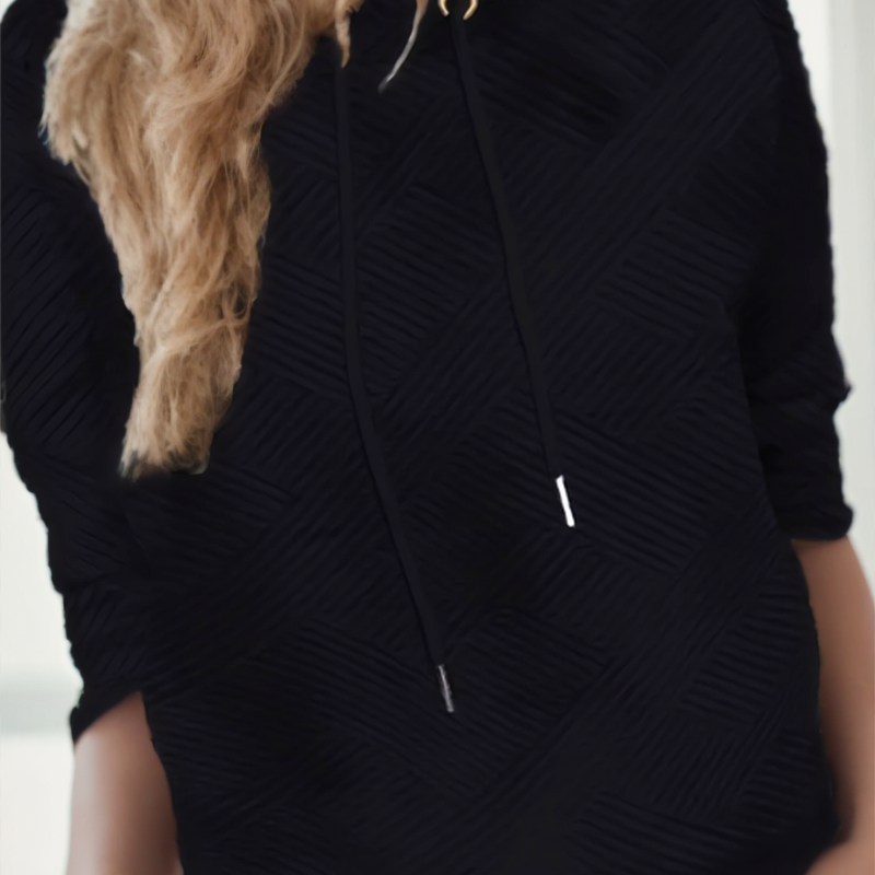 Neck Drawstring Pullover Sweatshirt