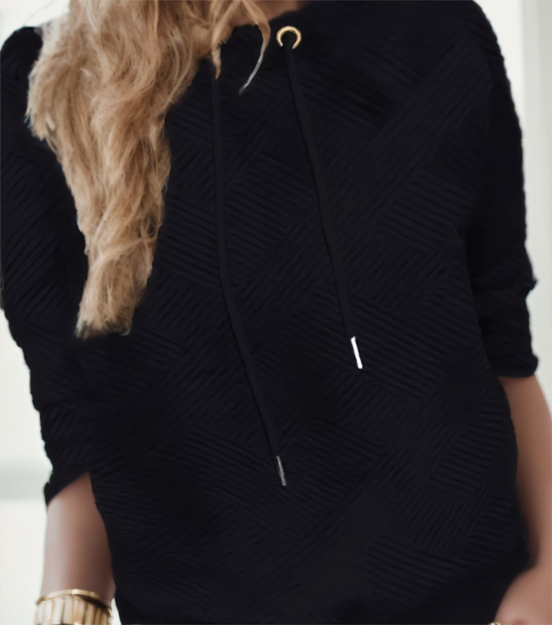 Neck Drawstring Pullover Sweatshirt