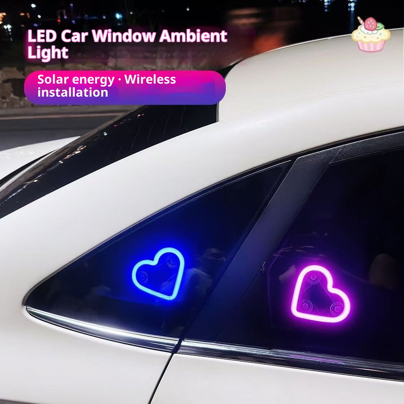 Car Solar Wireless LED Quarter Window Love Light