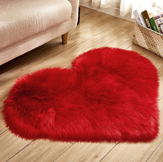 Tapete felpudo em forma de coração, antiderrapante, carpete macio, tapete de chão, manta, almofada de sofá, apoio para pés, tapetes para sala de estar, decoração de casa