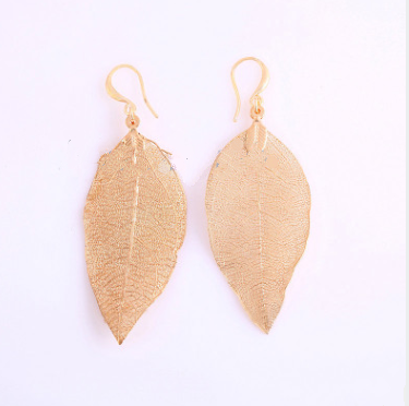 European and American jewelry new trend temperament long leaves earrings female earrings jewelry