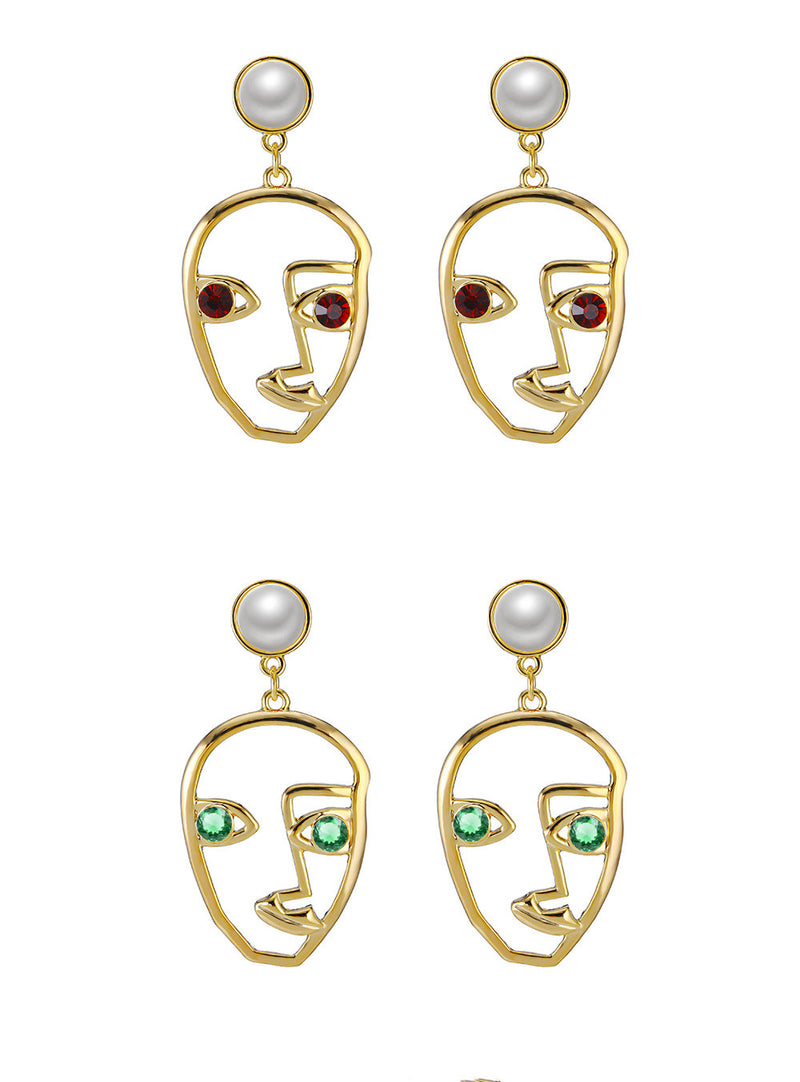 Korean face personality pearl design earring Earrings