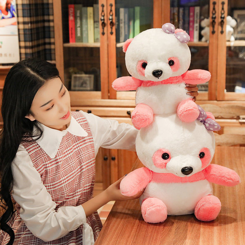 Seated color panda doll