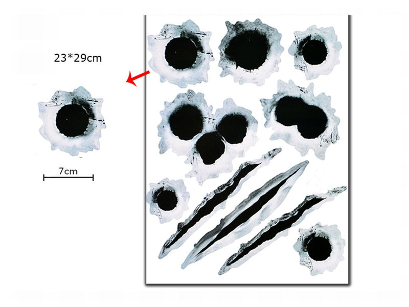 Simulation Bullet Hole Autoaufkleber, Auto Bullet Hole Crack Autoaufkleber