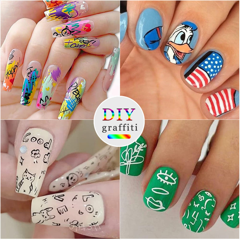 Set mit Acrylmarkern für Nailart, Graffiti-Design und präzise Konturenführung