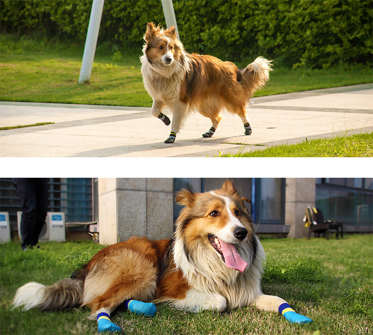 Botas para Cão DogSocks, Sapatos para Cães Grandes, Impermeáveis, Sola de Borracha Antiderrapante, Protetor de Patas, Topo Elástico, para Desportos ao Ar Livre