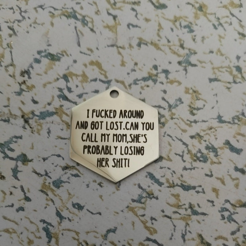 Funny Metal Dog Tag Stainless Steel Marking