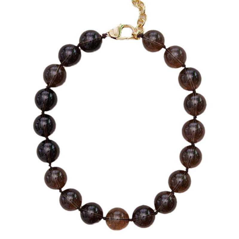 High-Grade Brown Simple Autumn And Winter Clavicle Chain Necklace