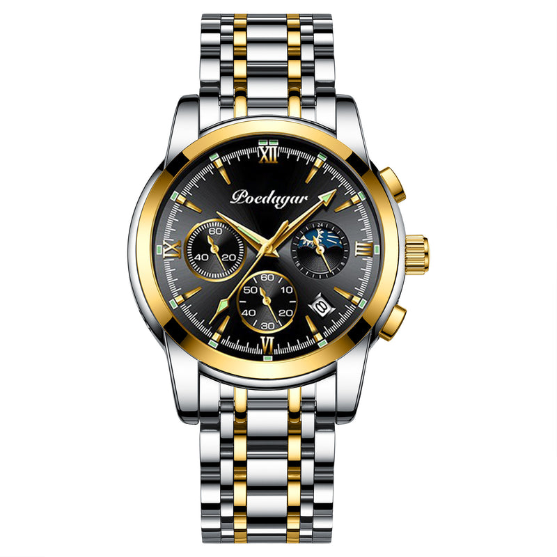 Montre multifonctionnelle pour hommes, montre-bracelet à Quartz étanche et lumineuse