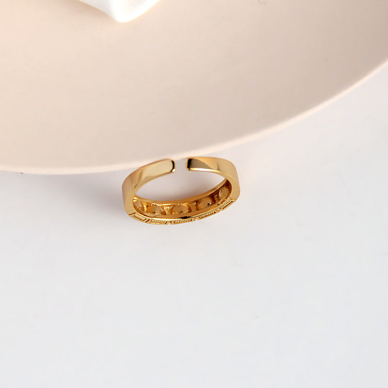 S925 Sterling Silver Checkered Pearl Ladies Ring