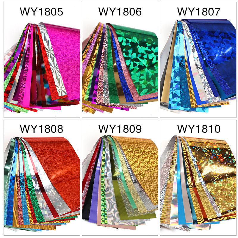 16 Stk. 20x4 cm Mix Nail Art Transferfolien-Aufkleber