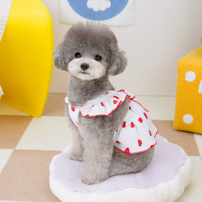 Vestido de Princesa Floral para Cão Primavera e Verão
