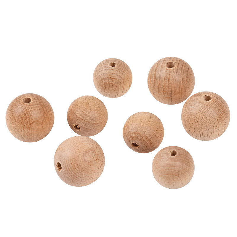 8-30MM Beech Round Beads Log Scattered Beads Diy Kids' Milk Beech Beads
