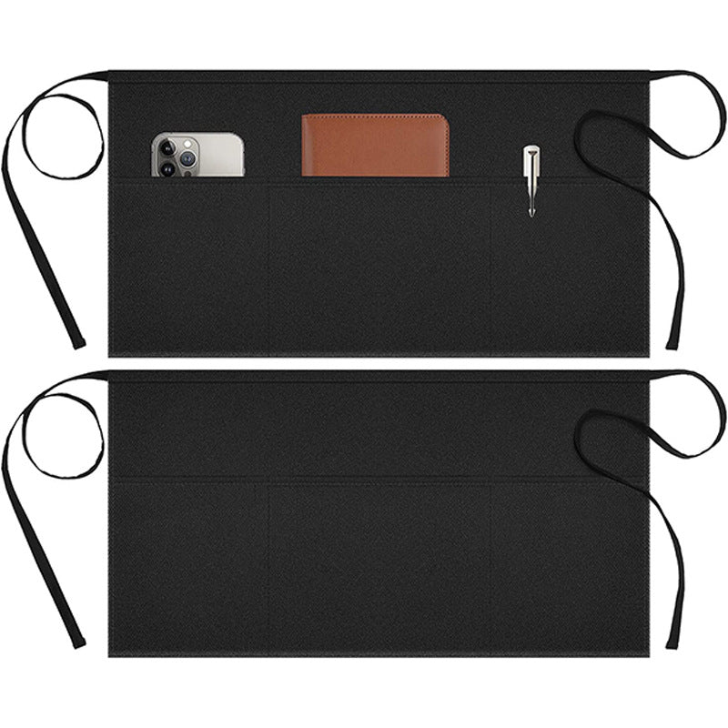 Waiter Apron Black Waterproof And Antifouling Kitchen Work Half-length