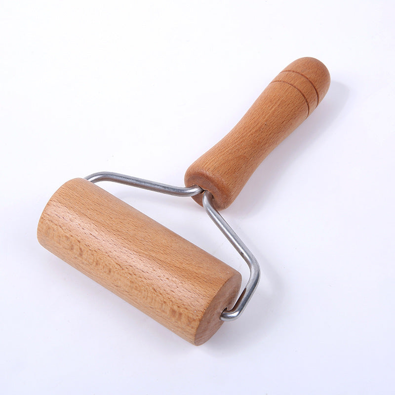 Factory direct selling cross border beech roller rolling pin household double head diamond painted pancake anti skid beech pizza pancake