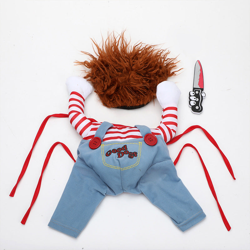 Halloween pet traje cão de estimação roupas engraçadas ajustável cão cosplay traje assustador traje festa reuniões