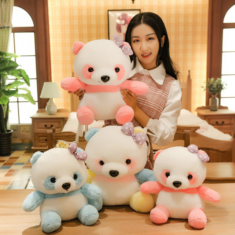 Seated color panda doll
