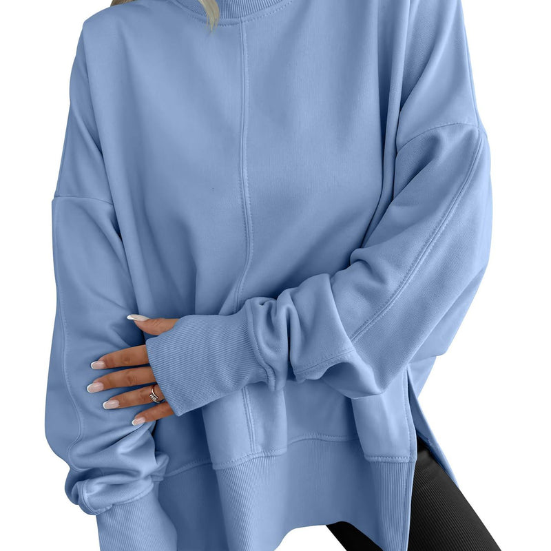 Fashion Casual Round Neck Pullover Loose Sports Long-sleeved Sweater