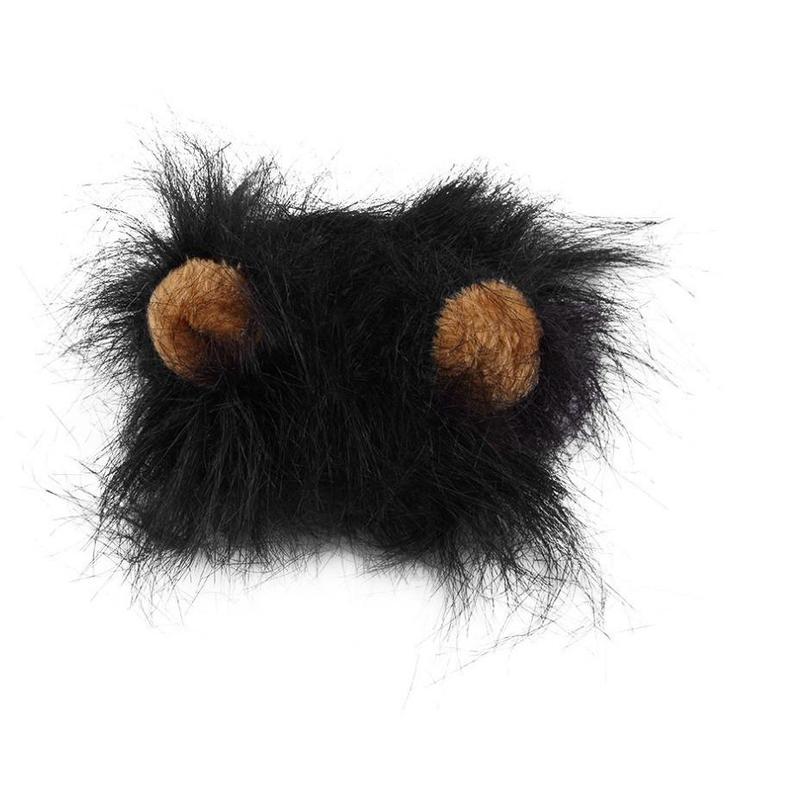 Lustiger Tierhut für kleine Hunde Katzen Hut Emulation Löwenhaarmähne Ohren Kopf Kappe Schal Tier Halloween Festival Kostüm