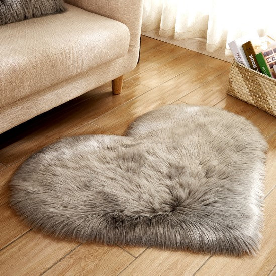 Tapete felpudo em forma de coração, antiderrapante, carpete macio, tapete de chão, manta, almofada de sofá, apoio para pés, tapetes para sala de estar, decoração de casa