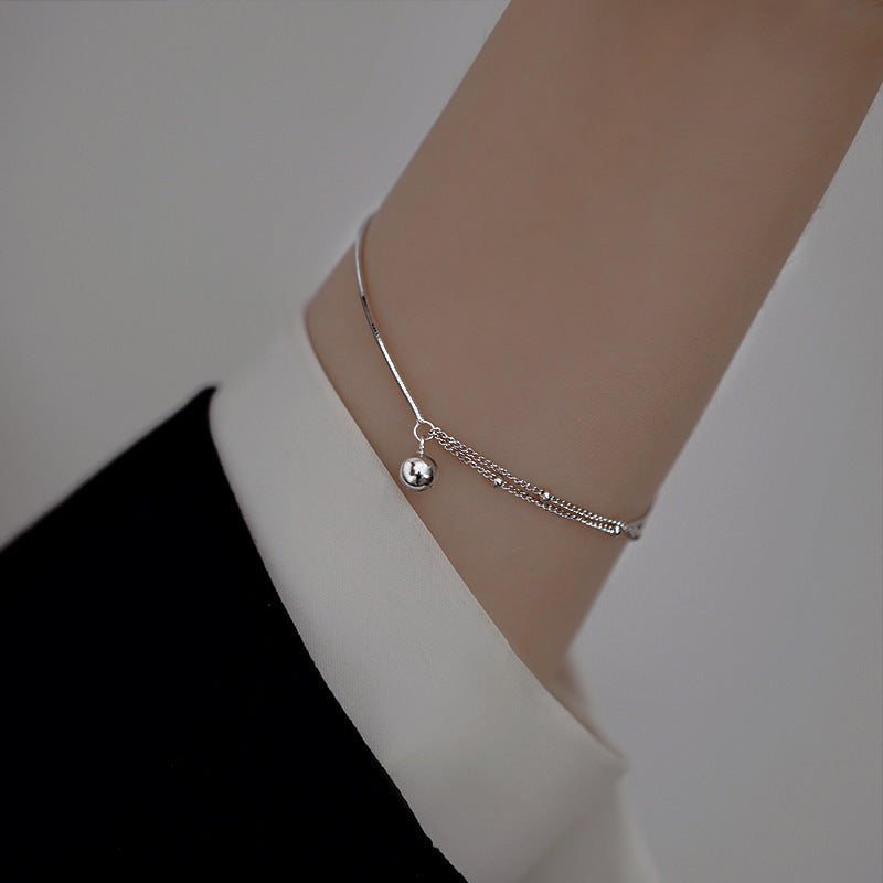 Pulseira assimétrica de camada dupla simples e elegante presente para namoradas