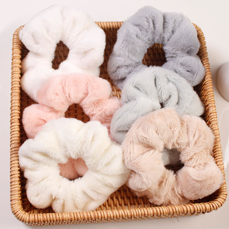 Elástico de cabelo tipo "scrunchie" grande e fofo estilo feminino