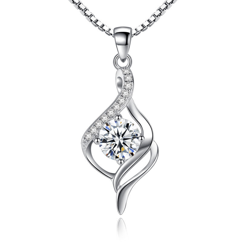 Romantic Classic Love 925 Silver Necklace Pendant