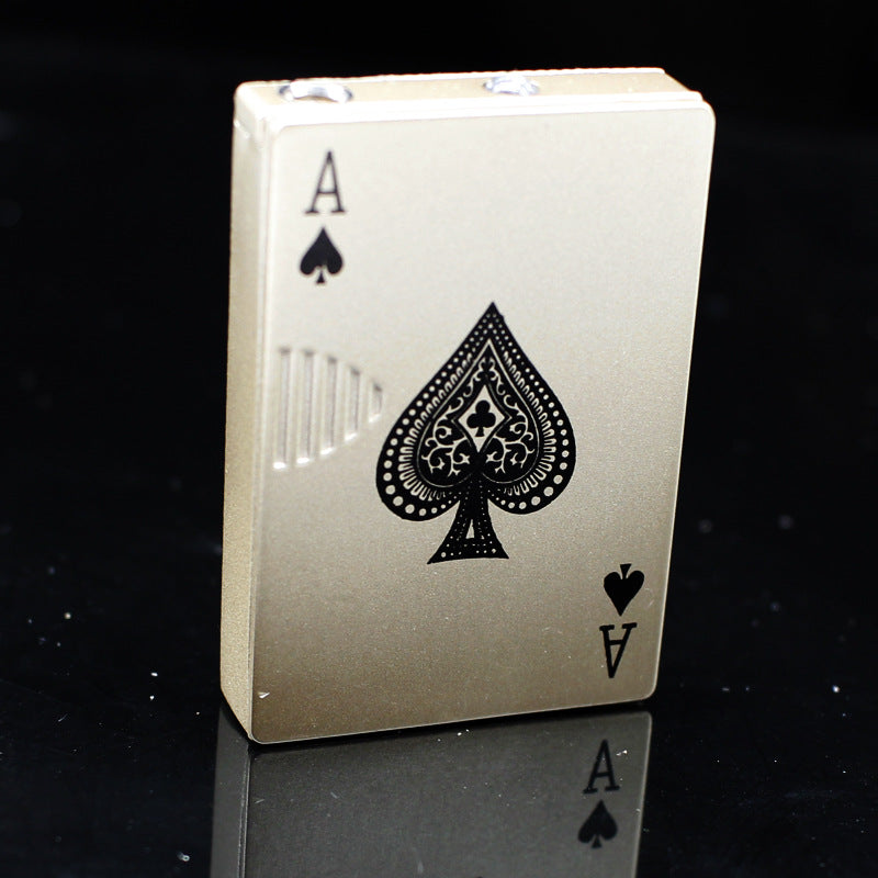Isqueiro Insuflável Eletrónico À Prova de Vento com Design Criativo de Cartas de Jogar