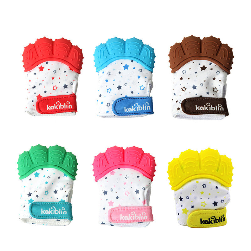Baby Teether Gloves Molars Chews Infants Prevent Eating Fingers  Bite Soft Rubber Gloves Carton