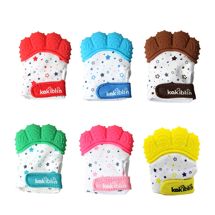 Baby Teether Gloves Molars Chews Infants Prevent Eating Fingers  Bite Soft Rubber Gloves Carton