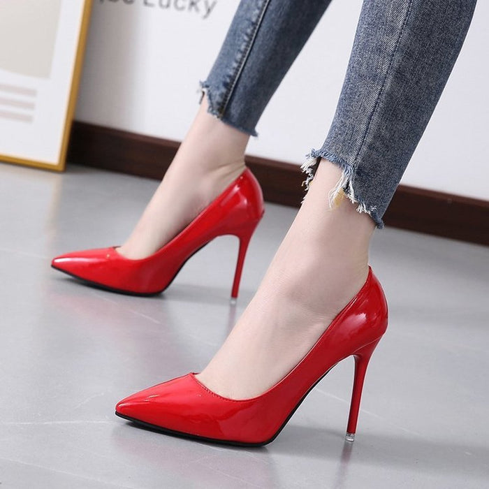 Pointed Stiletto Low-cut Heel Shoes Plus Size Women