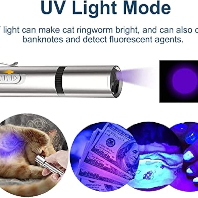 Apontador laser para gatos, brinquedo interativo com luz em forma de rato para gatos de interior, varinha para manter o seu gato entretido, ideal para gatinhos, gatos e cães brincarem e perseguirem.