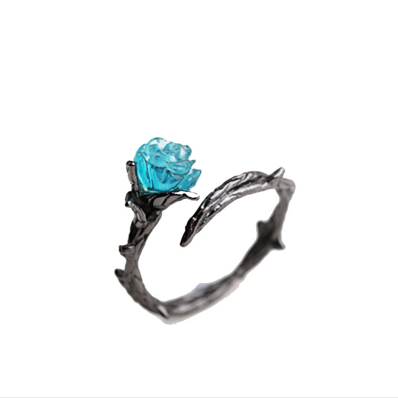 Korean Rose Ring Silver