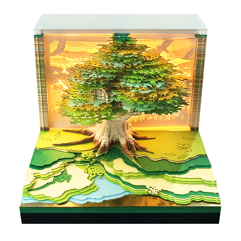 3D Sticky Note Paper Carving Creative Annual Meeting Tear-off Desktop Notepad Ornament