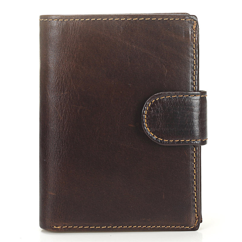 Vintage Leder-Münzbörse, mehrlagige Ledertasche, vertikale Ledertasche