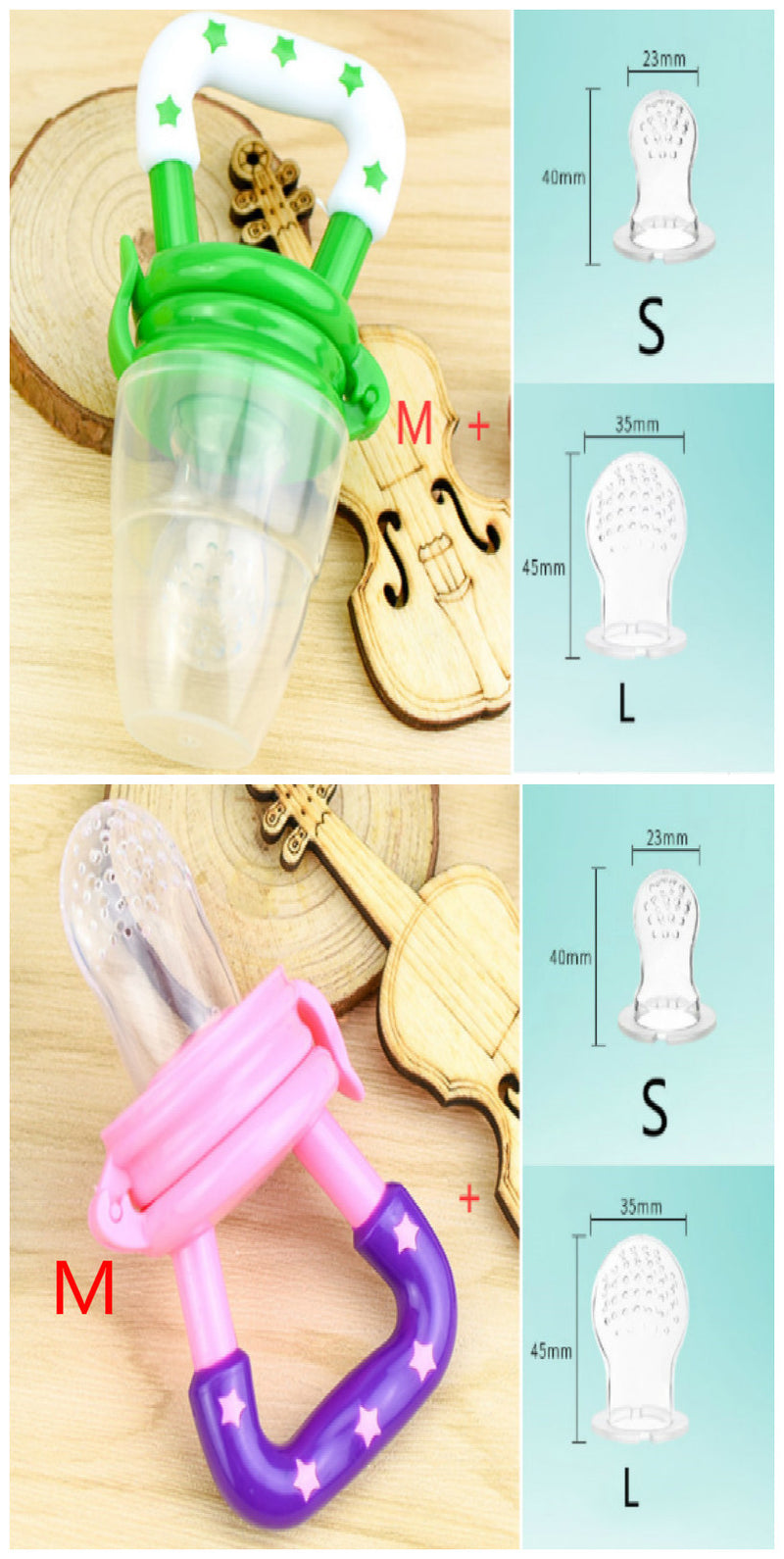 Chupeta de Silicone para Bebé, Encapsulada para Acalmar, Utensílio de Alimentação Complementar