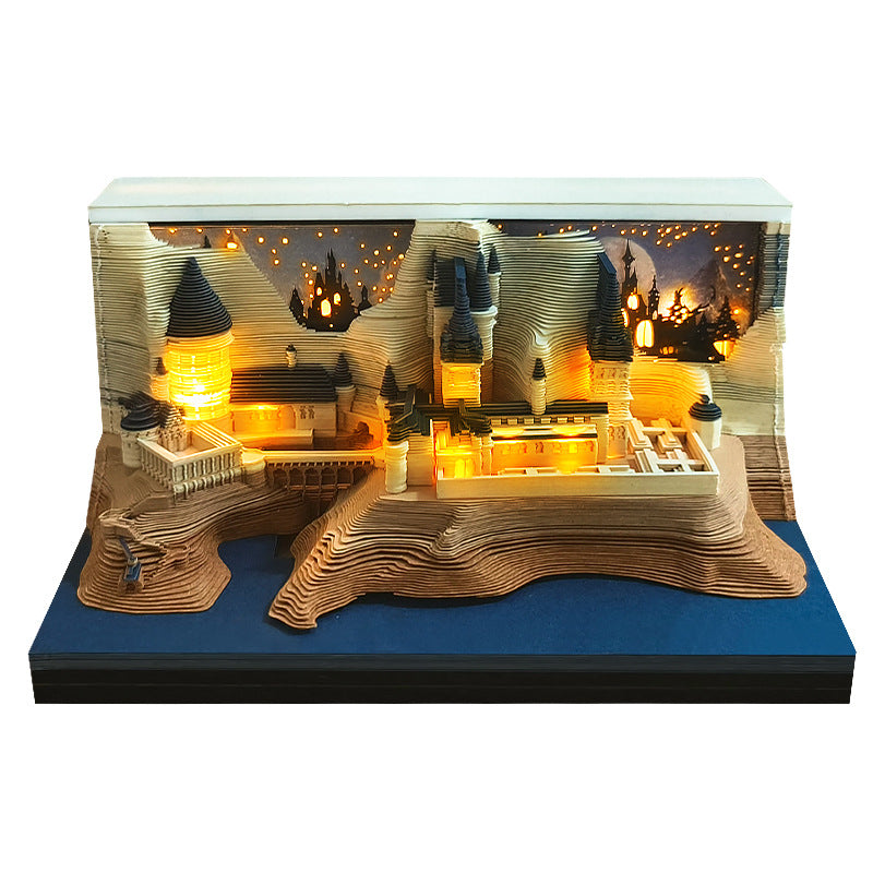 3D Sticky Note Paper Carving Creative Annual Meeting Tear-off Desktop Notepad Ornament