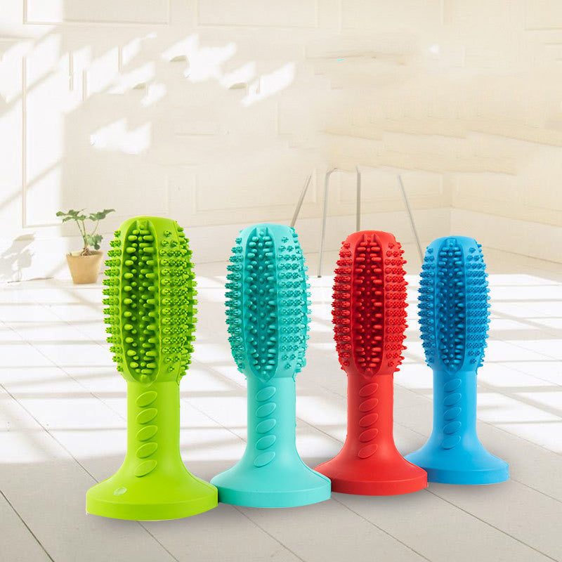A nova escova de dentes para cães, vara para limpeza de dentes molares de cães, dispositivo para vazamento de alimentos, brinquedo resistente a mordidas para cães