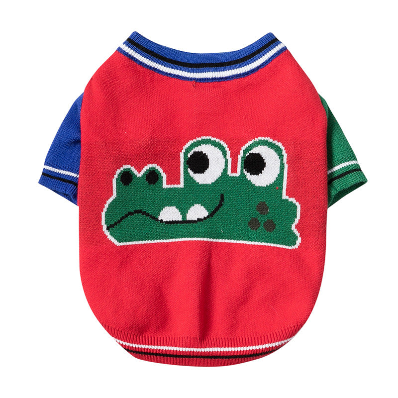 Roupa de cão para outono e inverno, camisola vermelha nova para animais de estimação