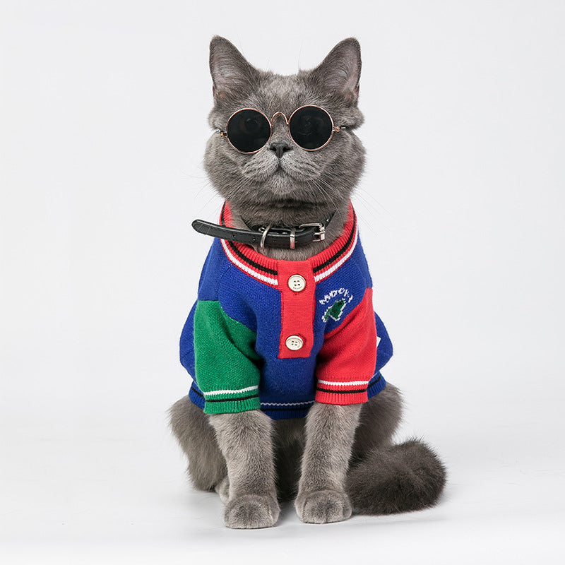 Roupa de cão para outono e inverno, camisola vermelha nova para animais de estimação