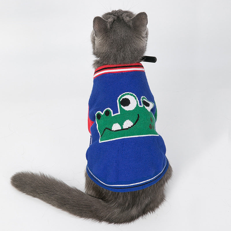 Roupa de cão para outono e inverno, camisola vermelha nova para animais de estimação