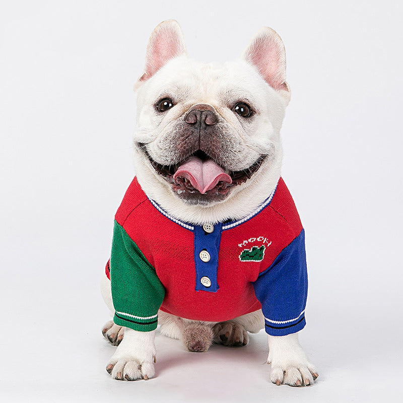 Roupa de cão para outono e inverno, camisola vermelha nova para animais de estimação